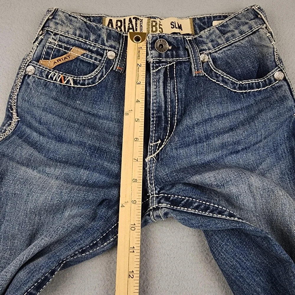 Ariat B5 Dakota Jeans Boys 14 29 Blue Slim Straight Adjustable Waist Denim